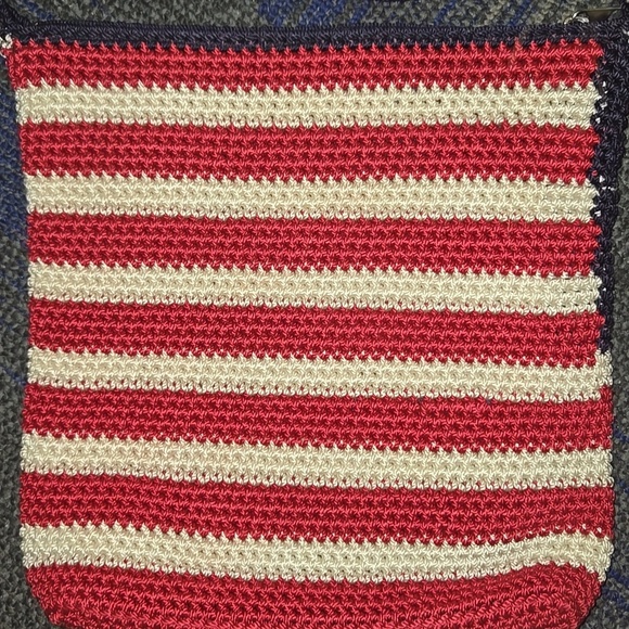 The SAK-Red/White/Blue Flag Crochet Knit Patriotic Shoulder Bag Satchel - Picture 16 of 16
